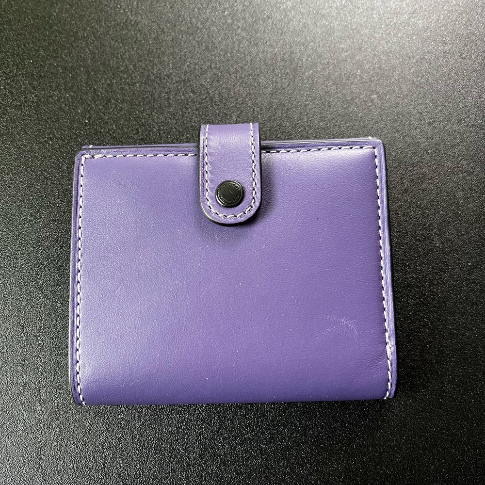 Coach Purple Leather Wallet with Classic Design